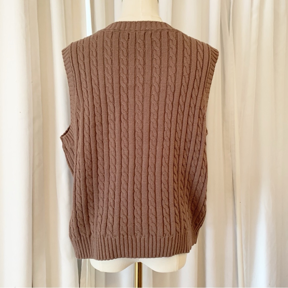 Nordstrom BP Cable Knit V-Neck Sweater Vest - Taupe - Picture 4 of 8